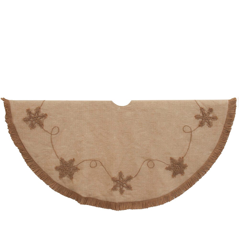 54 in. Jute with Macrame Snowflake Tree Skirt