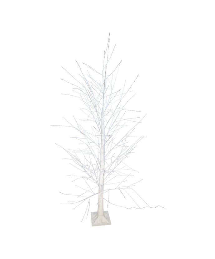 6 ft. Winter White Twig Artificial Tree & 1300 Cool White Fairy LED Lights