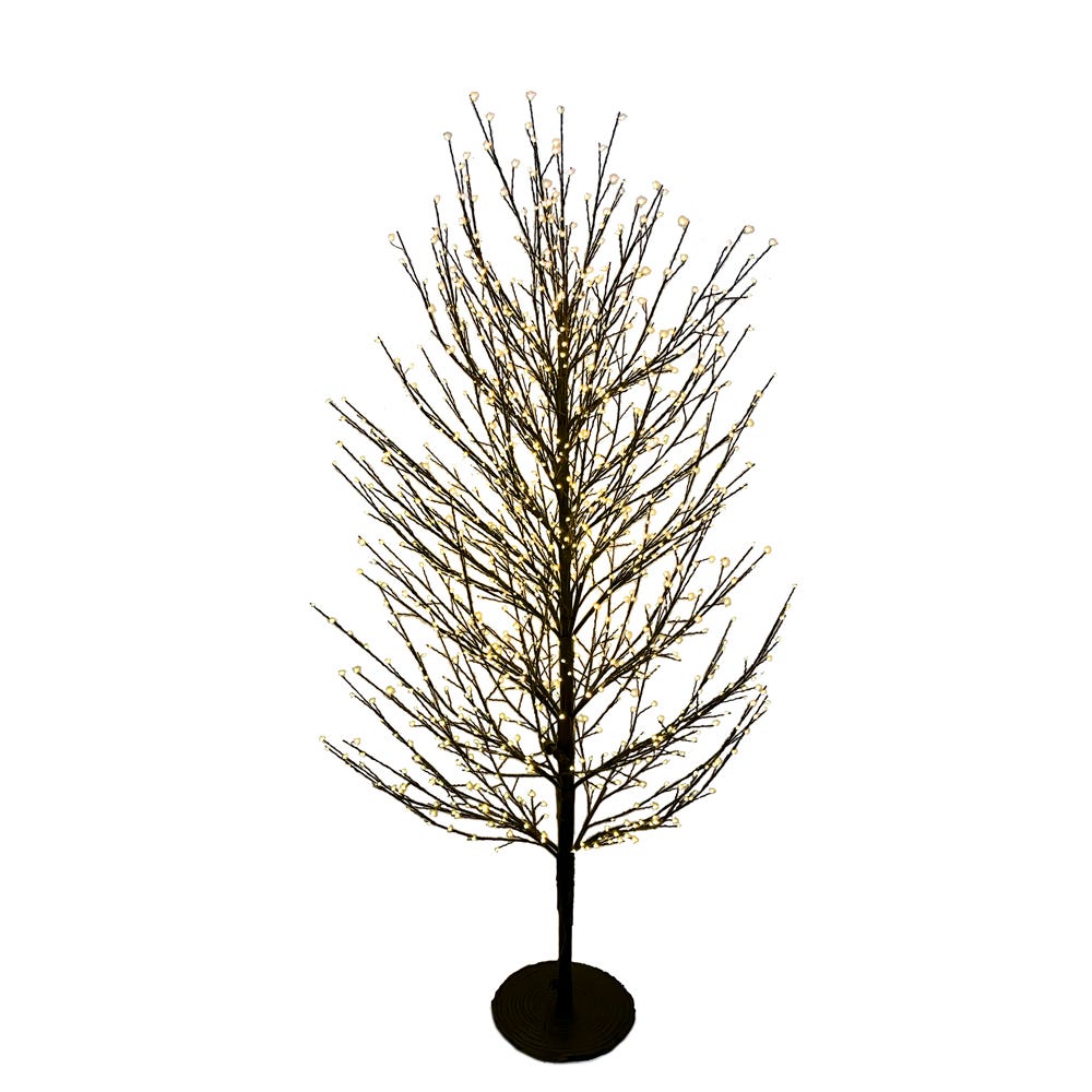 5 ft. Dark Brown Twig Artificial Tree & 1250 Warm White Cluster LED
