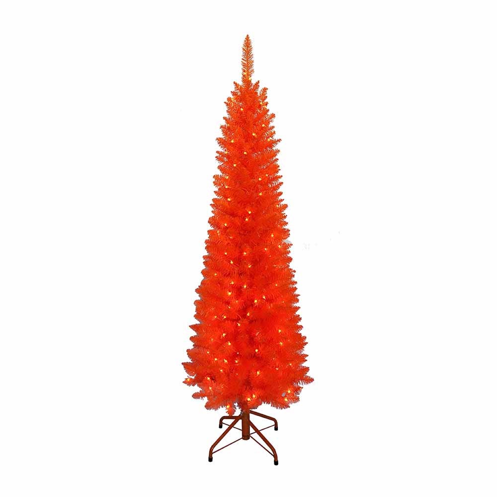 5 ft. Pre-Lit Orange Slim Tree