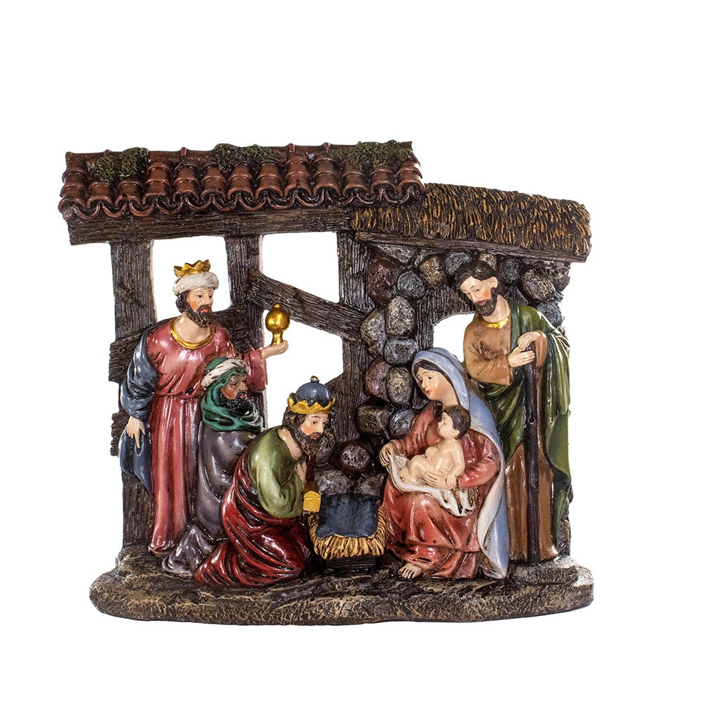 10 in. Resin Nativity Scene Figurine Table Piece