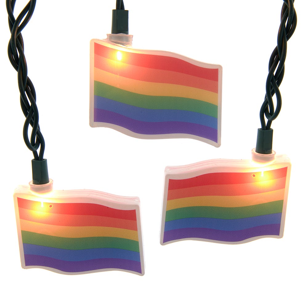 Kurt S. Adler UL4363 UL 10-Light Gay Pride Flag Light Set