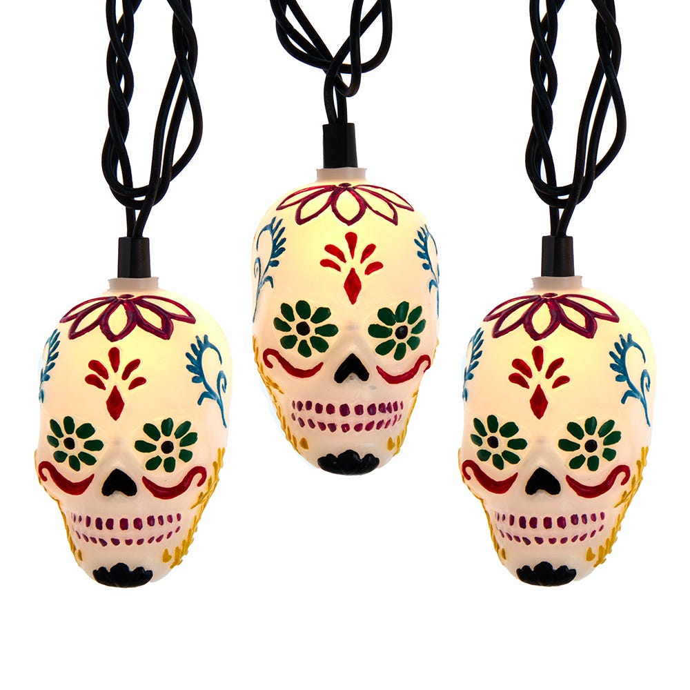 UL 10-Light Day of the Dead Skull Light Set