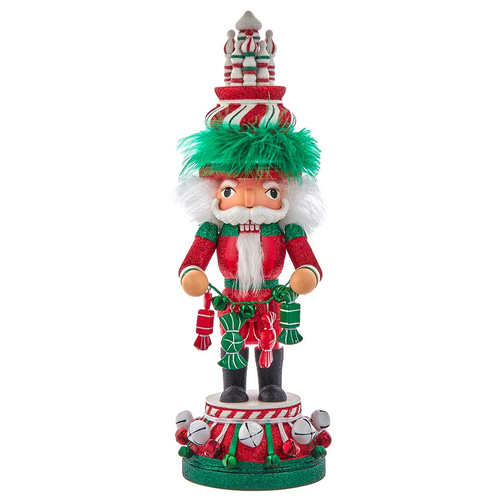 Picture of Hollywood Nutcrackers HA0657 15 in. Red&#44; White & Green Candy Tower Hat Nutcracker