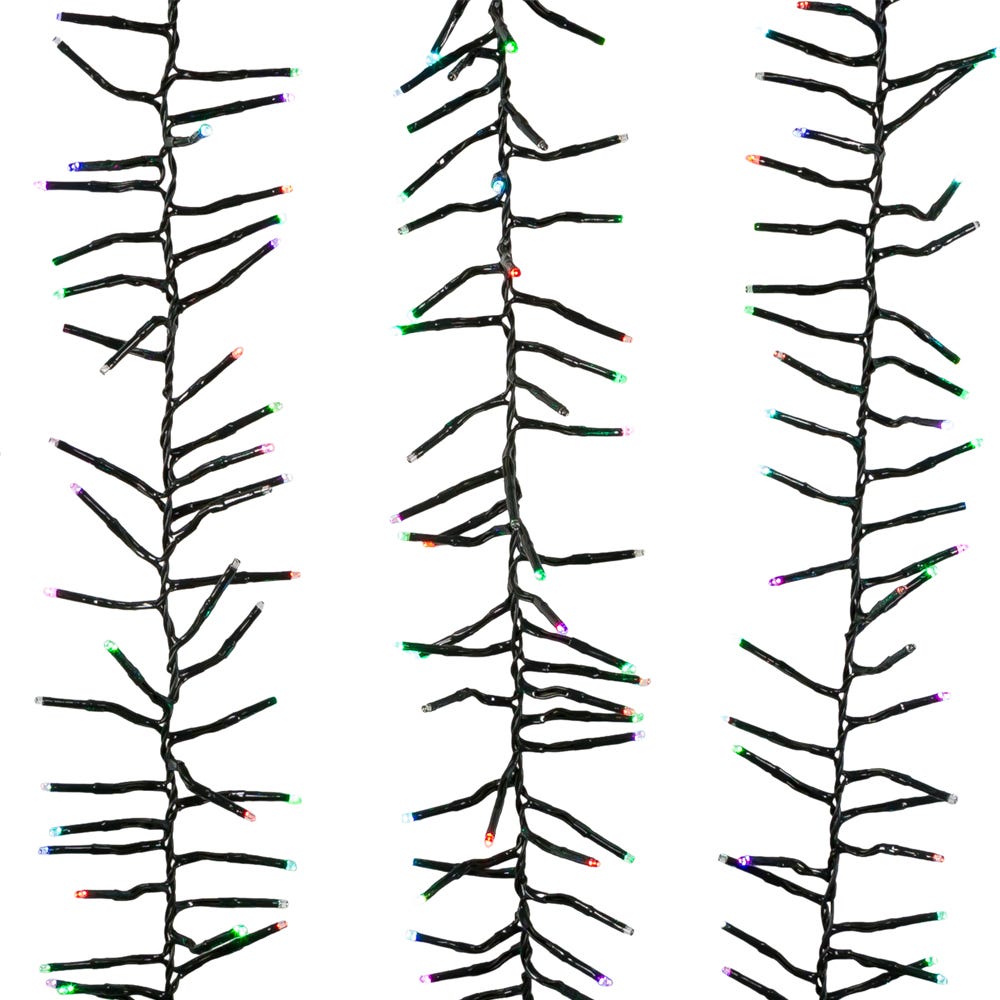 15.7 ft. 480-Light Red, Green & Blue Twinkle LED Connectable Cluster Garland