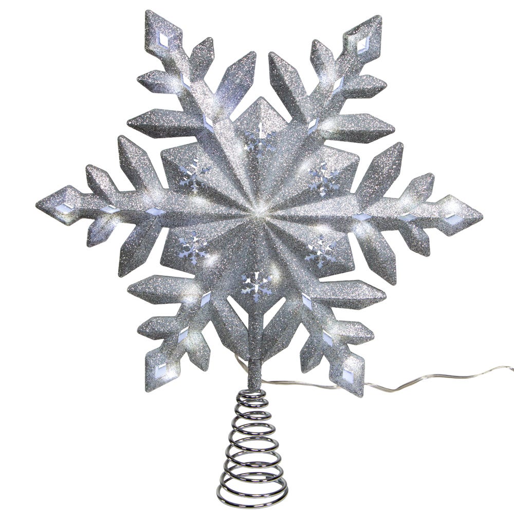 Picture of Kurt S. Adler AD2684 13 in. 25-Light LED Glittered Snowflake Tree Topper