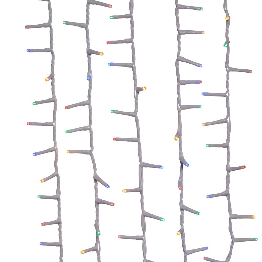 49.2 ft. 600-Light Multi Color LED White Wire Rice Light Set