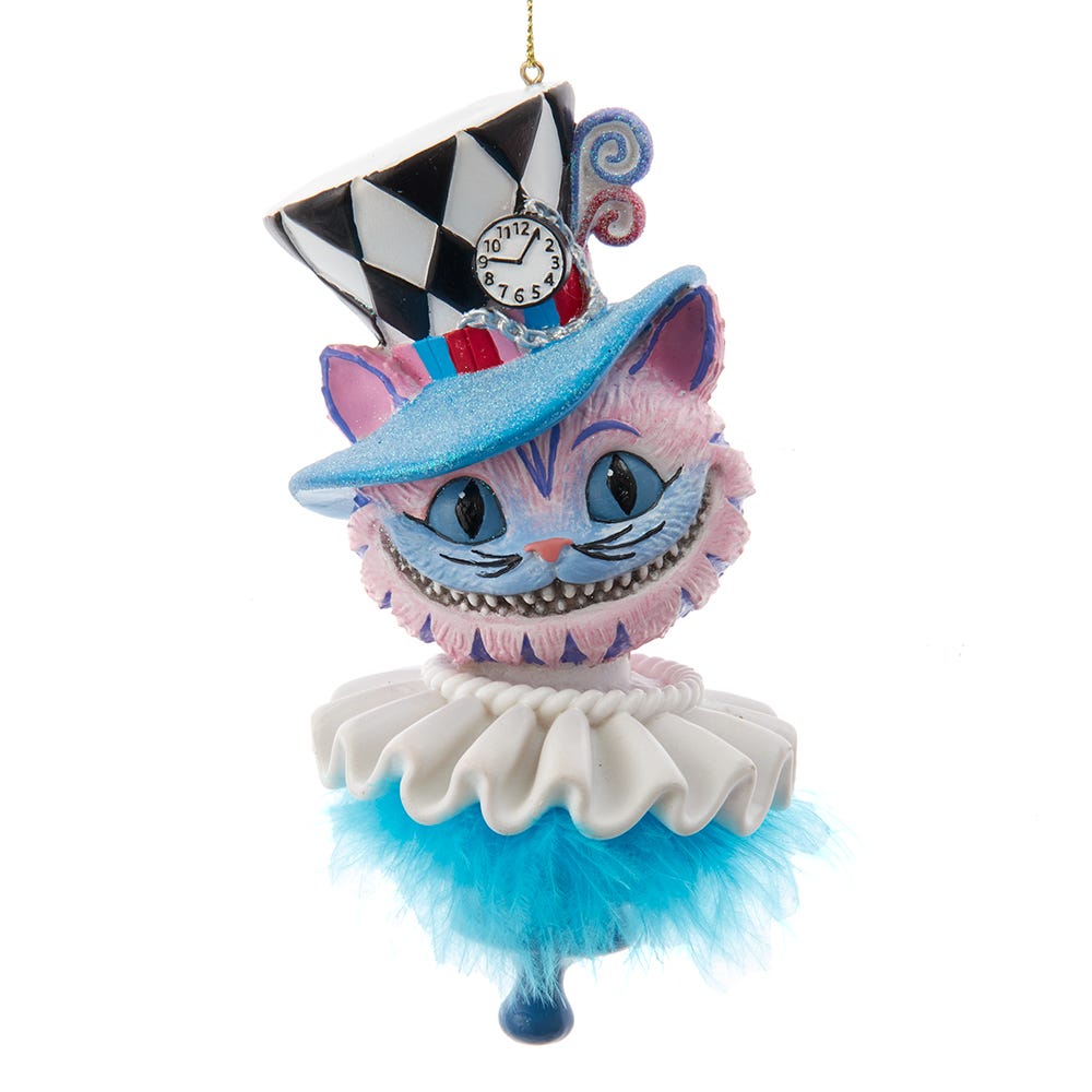 6 in. Hollywood Hats Cheshire Cat Ornament