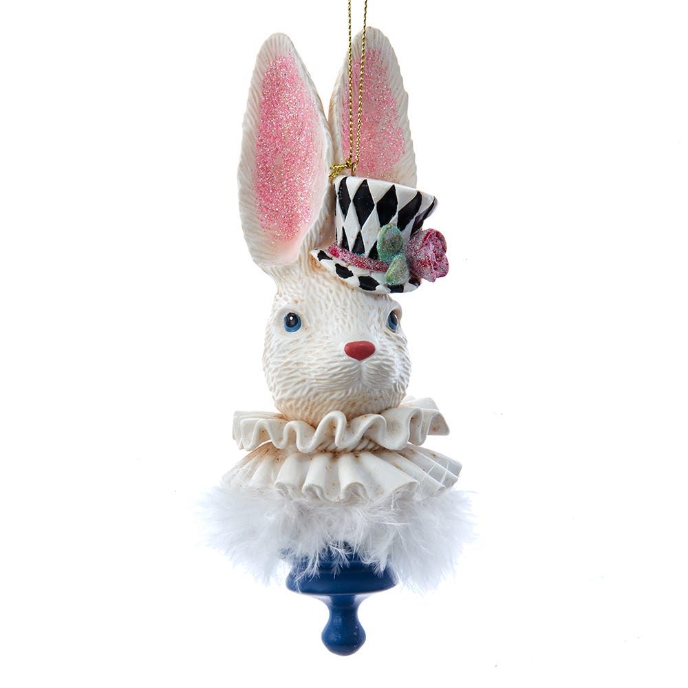 6.5 in. Resin Hollywood Hats Rabbit Ornament