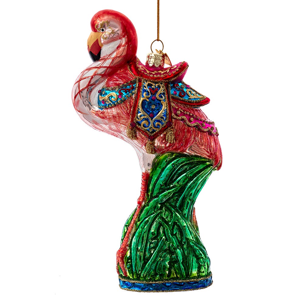7 in. Bellissimo Glass Flamingo Ornament