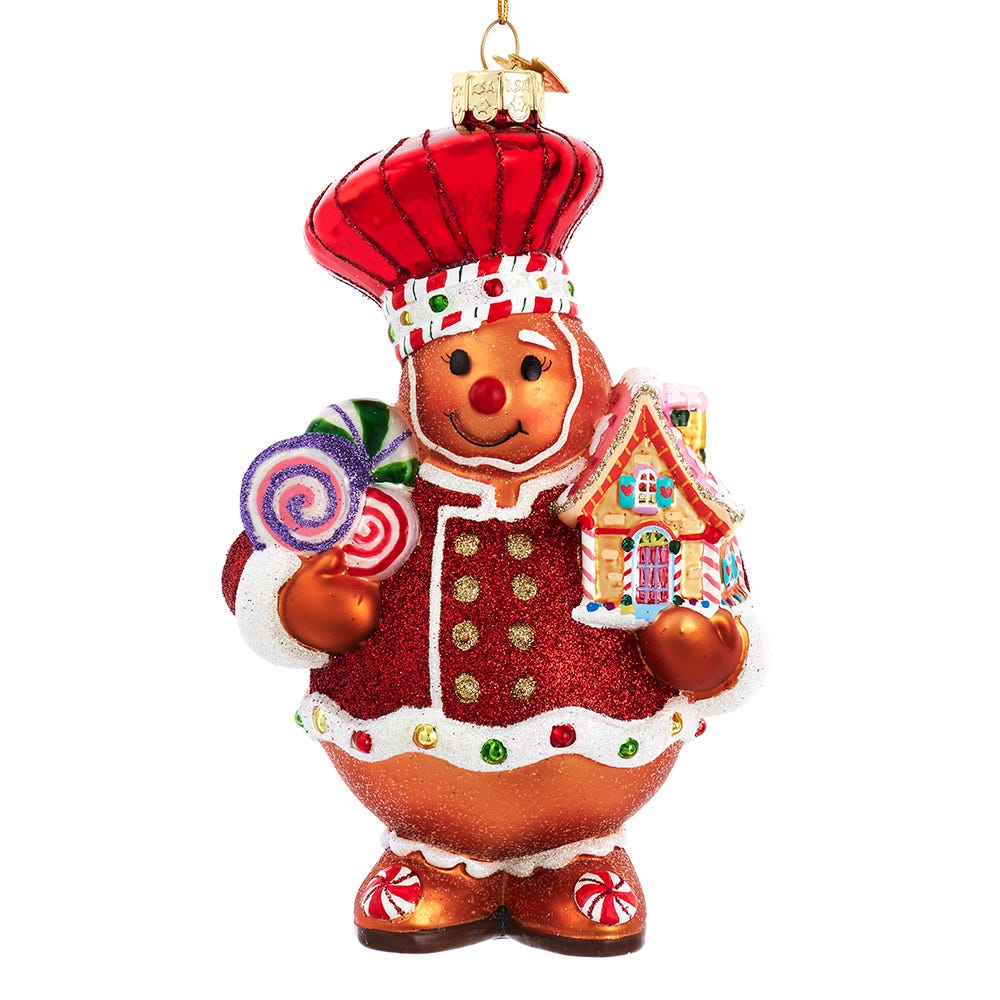 BELL0020 6 in. Bellissimo Glass Gingerbread Ornament