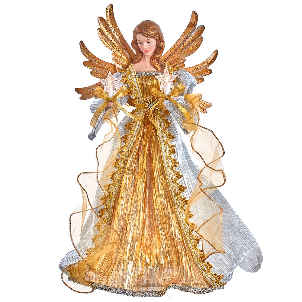 16 in. Ombre Silver & Gold Angel Tree Topper