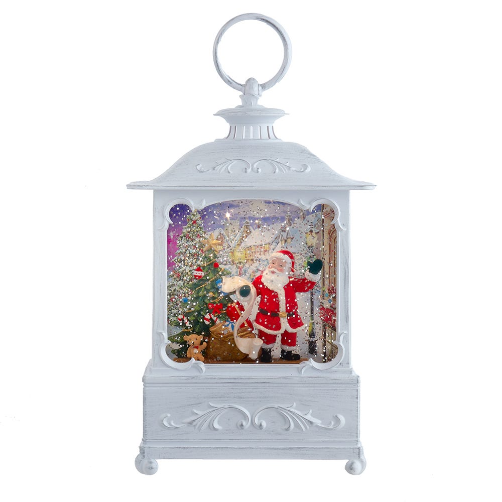 Kurt S. Adler JEL2012 10 in. Battery Operated Warm White LED Lighted Santa with Gifts Lantern