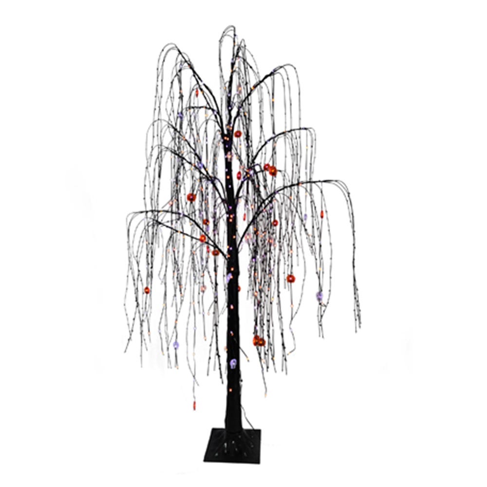 6 ft. Willow Tree with 320 Purple & Orange Fairy Lights
