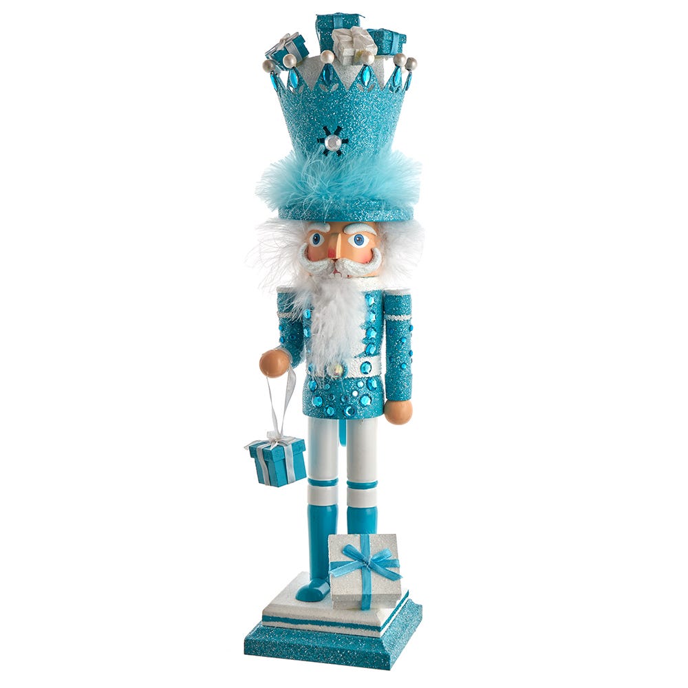 Picture of Hollywood Nutcrackers HA0686 18 in. Hollywood Blue Giftbox Soldier Nutcracker