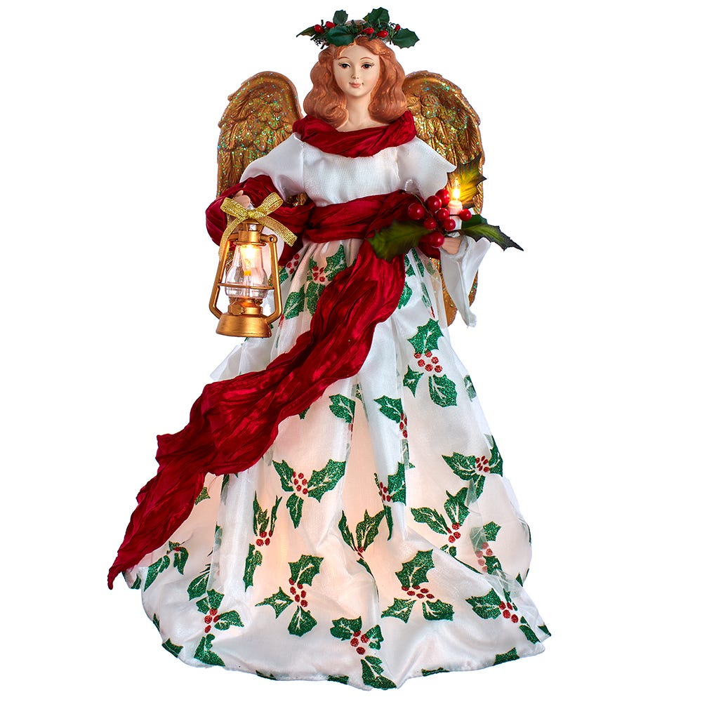 16 in. 10-Light Holiday Formal Angel Tree Topper