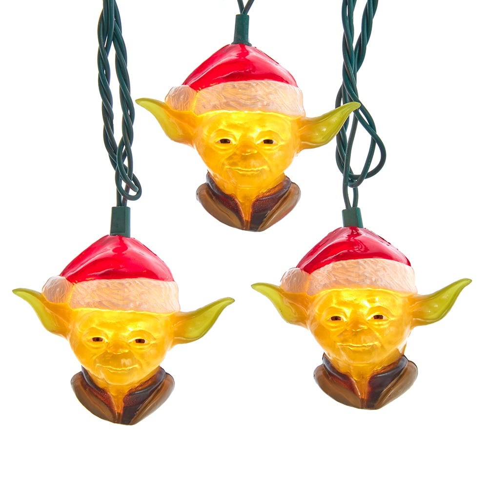 SW9232 UL 10-Light Yoda with Santa Hat Light Set