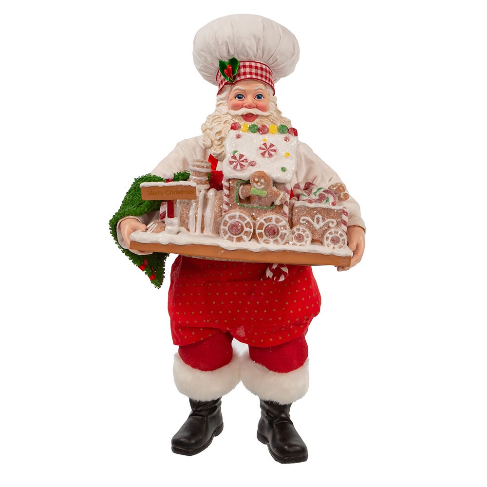 11 in. Santa with Gingerbread Train
