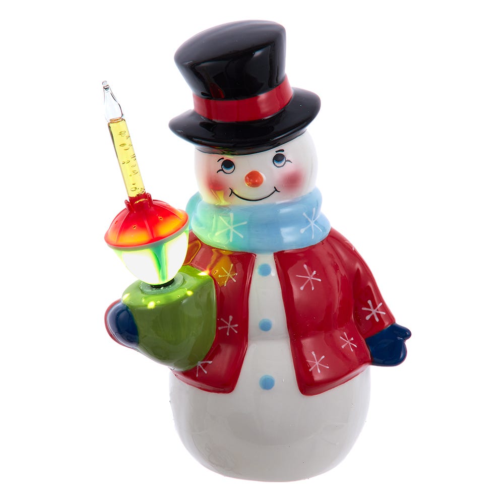 Kurt S. Adler JEL0814 10 in. Ceramic Snowman with Bubble Light