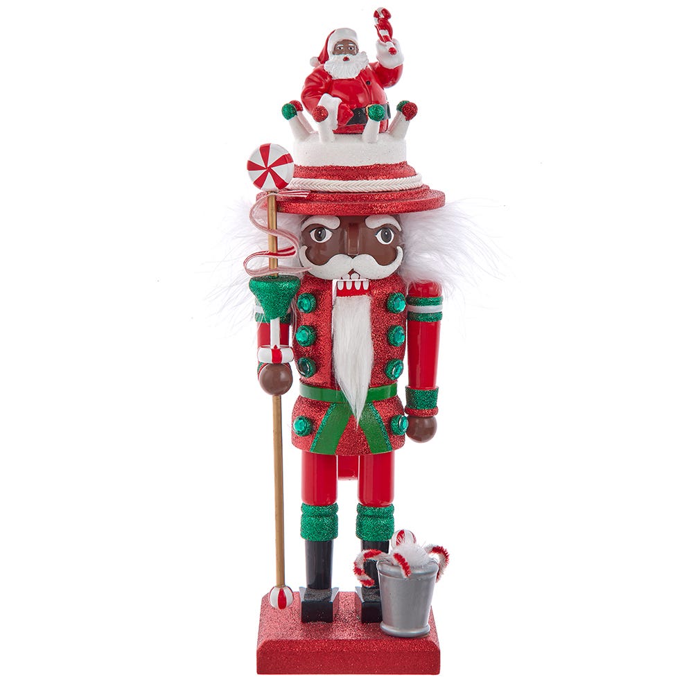 Picture of Hollywood Nutcrackers HA0698 10 in. Hollywood Black Nutcracker with Santa Hat