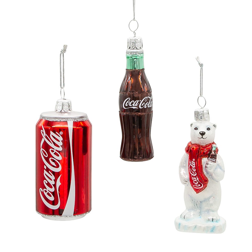 Picture of Coca-Cola CC4236 3.5 in. Glass Coke Mini Ornament Set - 3 Piece