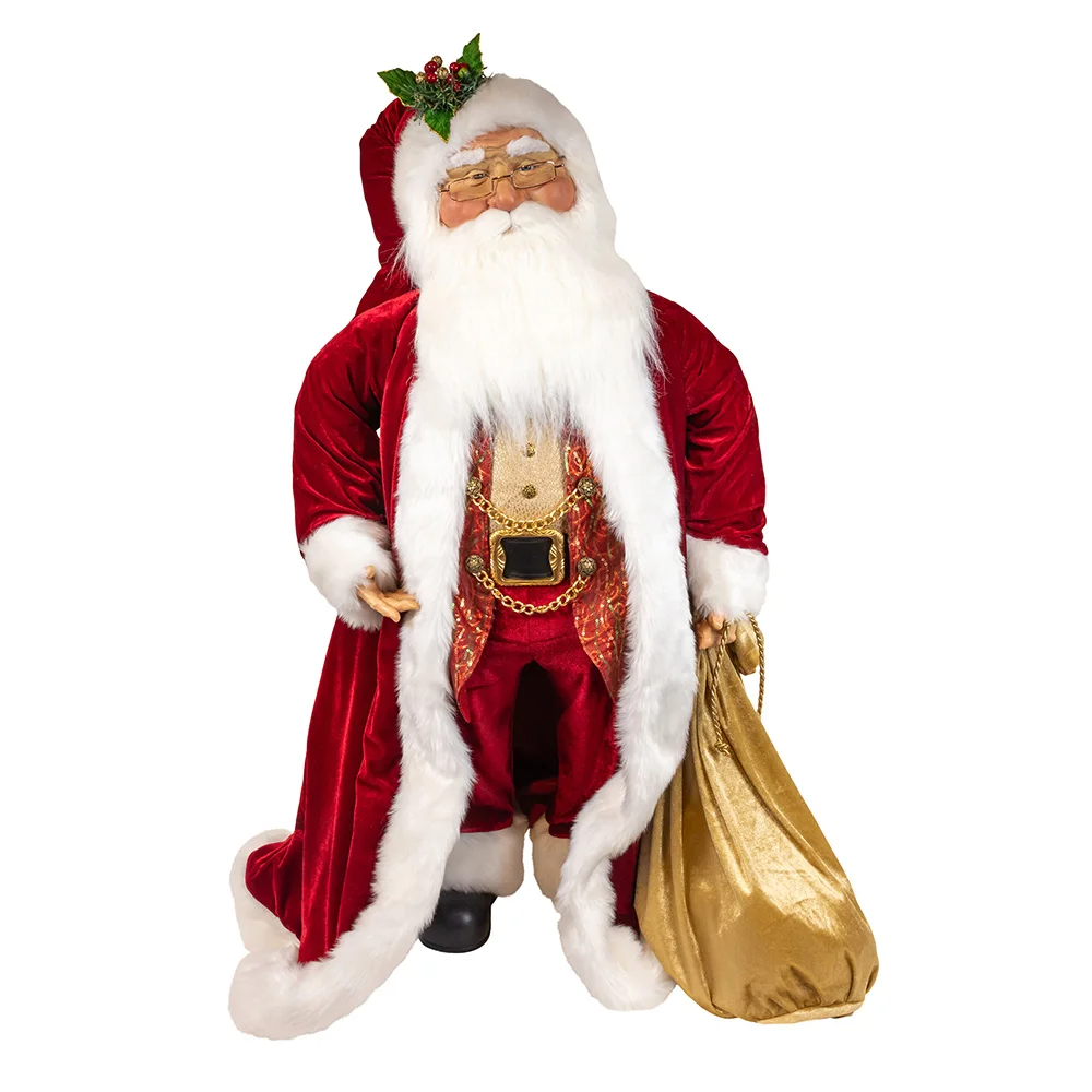 Kurt S. Adler JK2401 40 in. Jacqueline Kent Traditional Santa with Bag