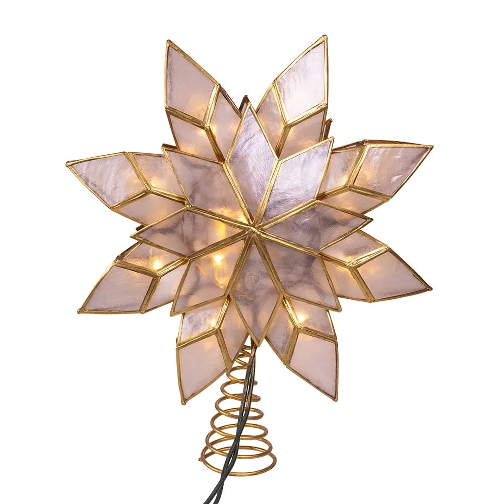 Kurt S. Adler UL0118CLED 10-Light LED Capiz Clear Star Tree Topper