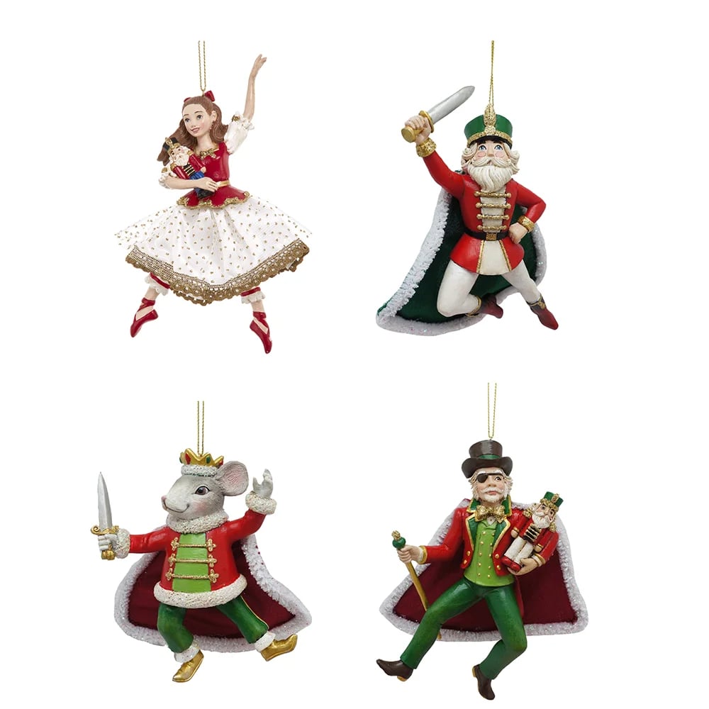 Kurt S. Adler E1006SET 4 Piece 6 in. Resin Nutcracker Suite Ornament Set