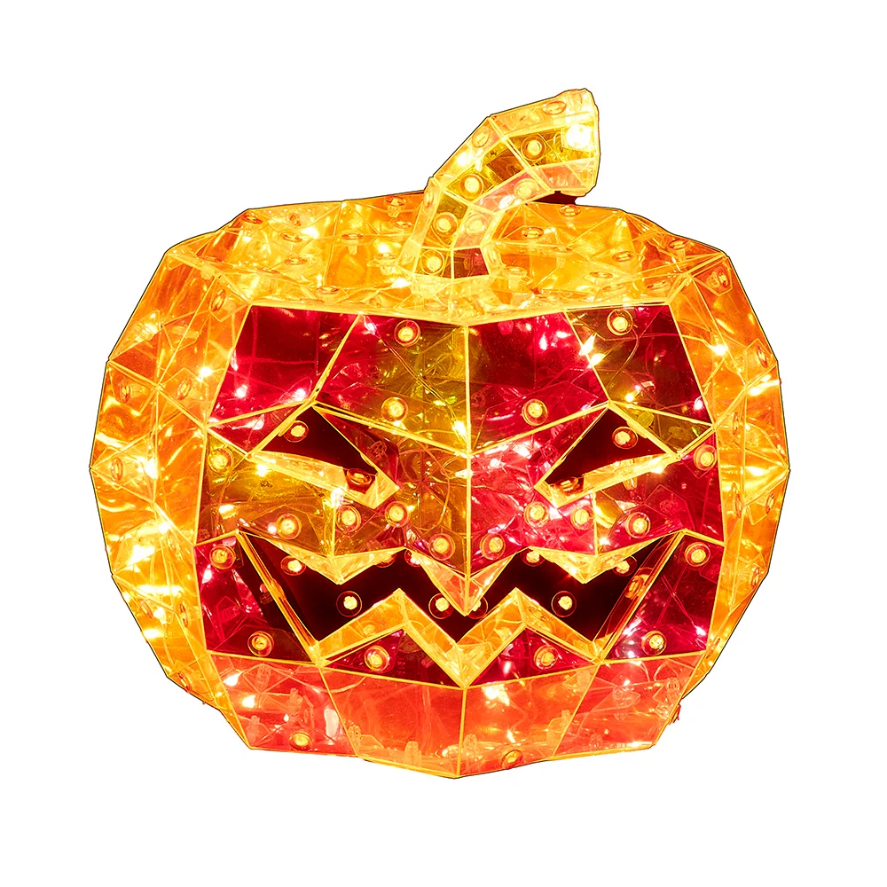 Kurt S. Adler HW1904 6.5 in. 100-Light Orange Micro LED Holographic Jack-O-Lantern