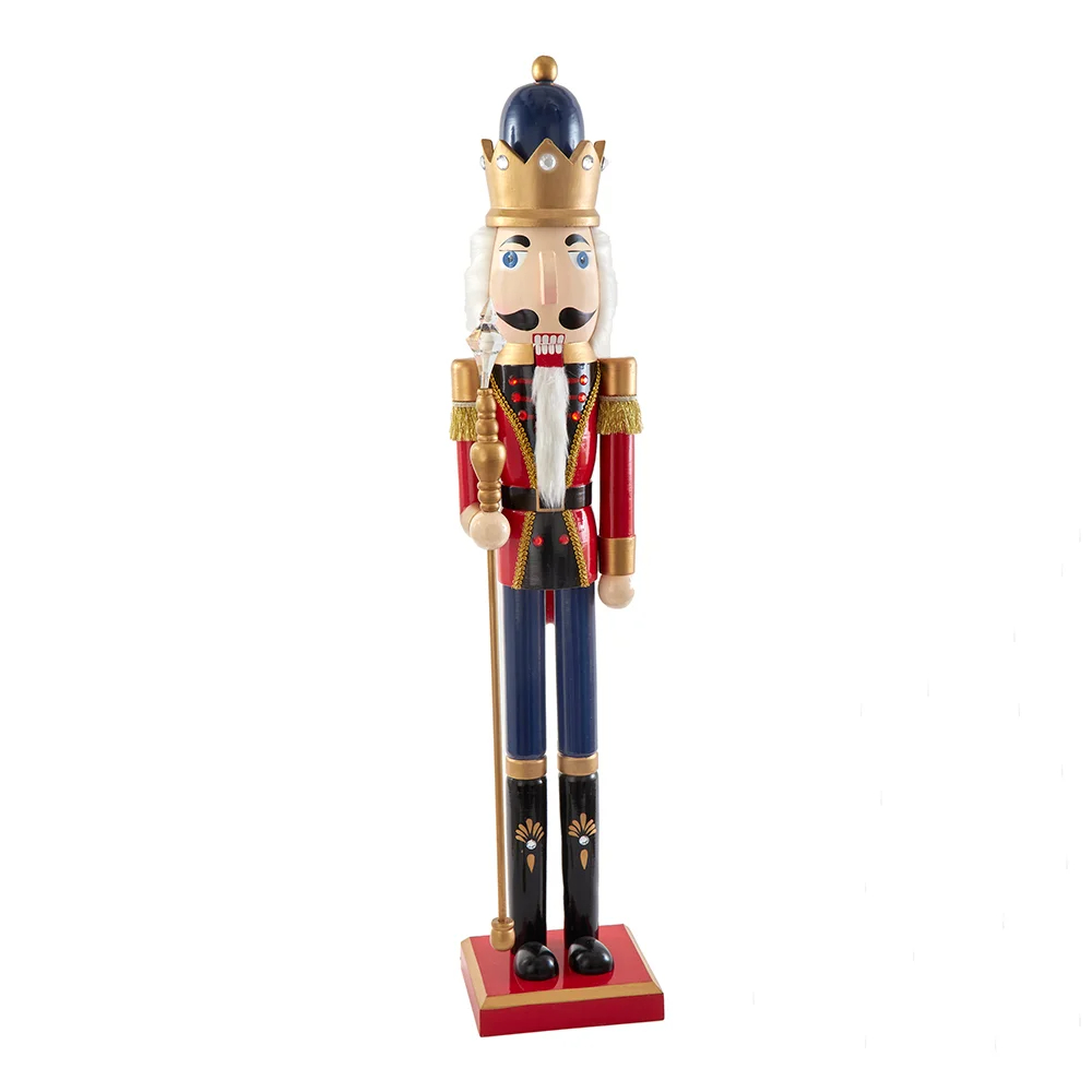 Picture of Kurt S. Adler F2330 36 in. Wooden Red & Blue King Nutcracker