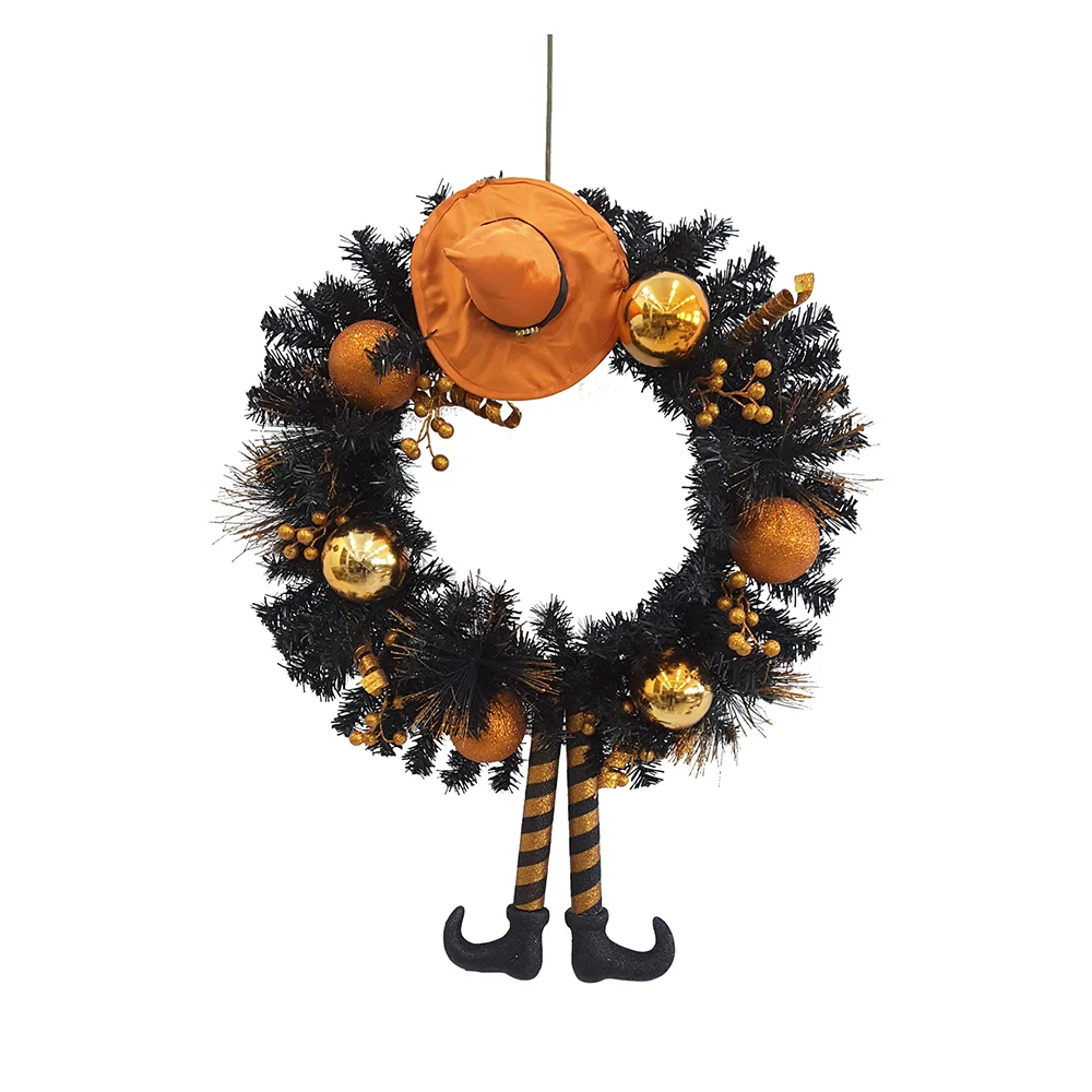 Kurt S. Adler HW1911 33 in. Unlit Halloween Wreath - Orange