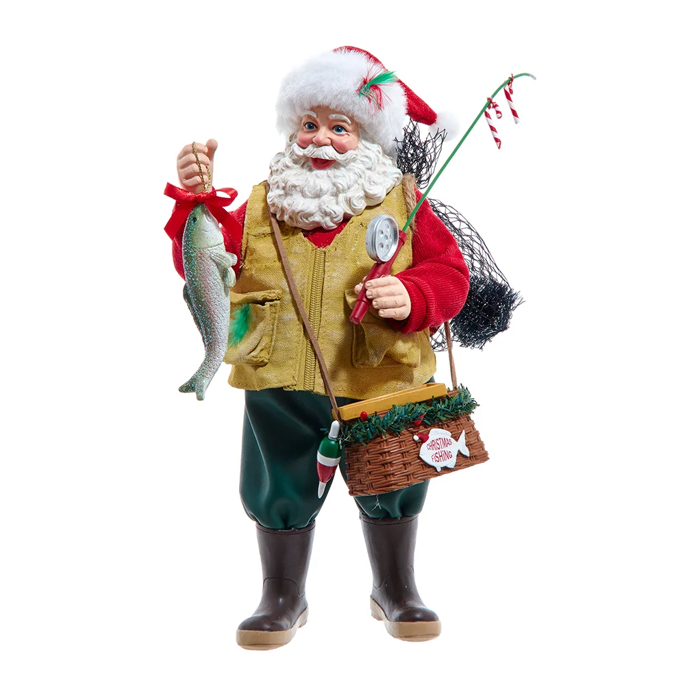 Kurt S. Adler FA0211 10.5 in. Fabriche Fisherman Santa