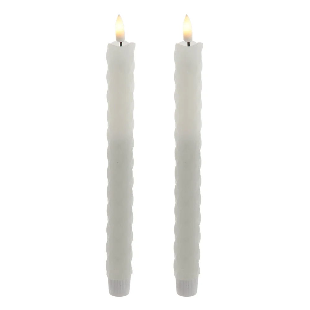 Kurt S. Adler JEL1024 9.7 in. Battery Operated LED Flicker Flame Diamond Shaped Taper Candle Set
