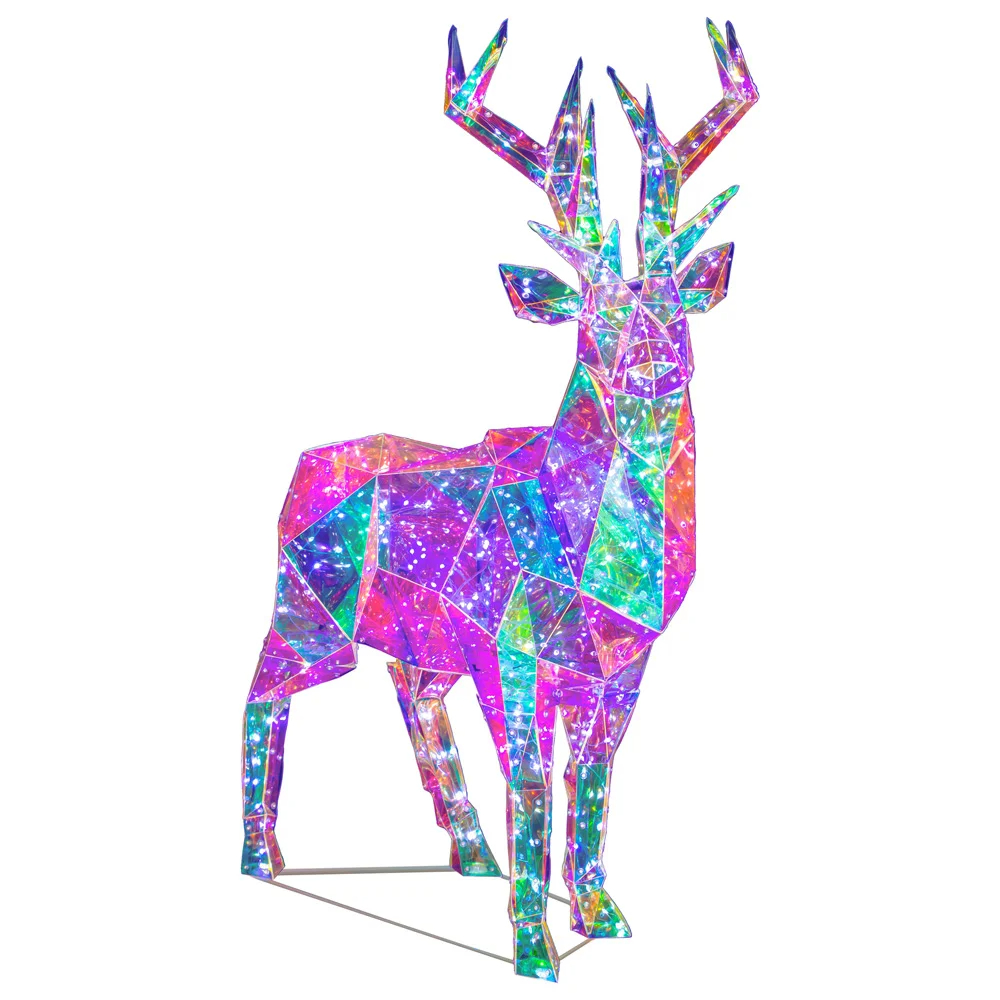 Kurt S. Adler AD2833 35.4 in. Pre-Lit 500 Cool White LED Multifunction Holographic Reindeer