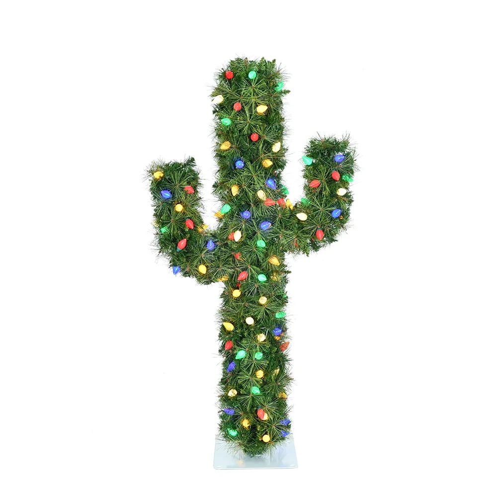 Kurt S. Adler P7700 4 ft. 100-Light Multi Color C7 LED Cactus