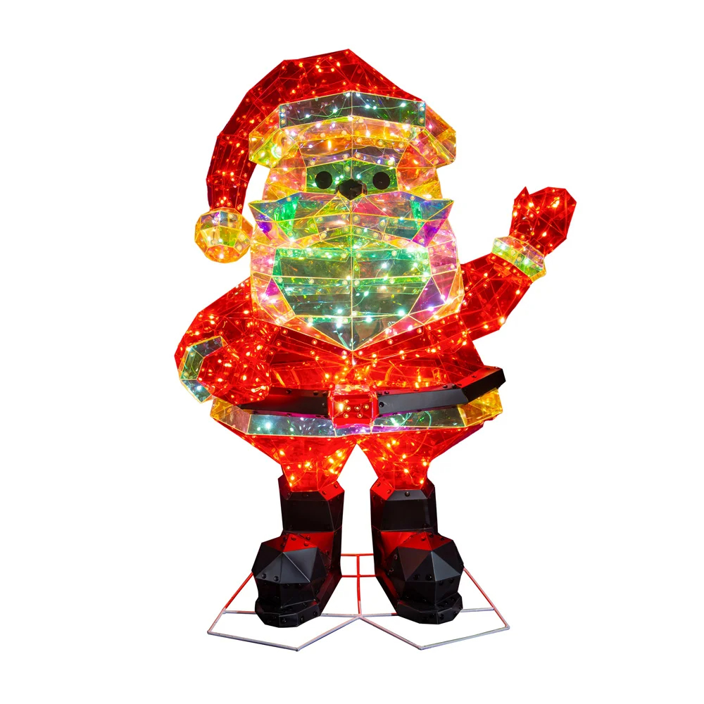 Kurt S. Adler AD2834 30 in. Pre-Lit 150 Warm White LED Multifunction Holographic Santa