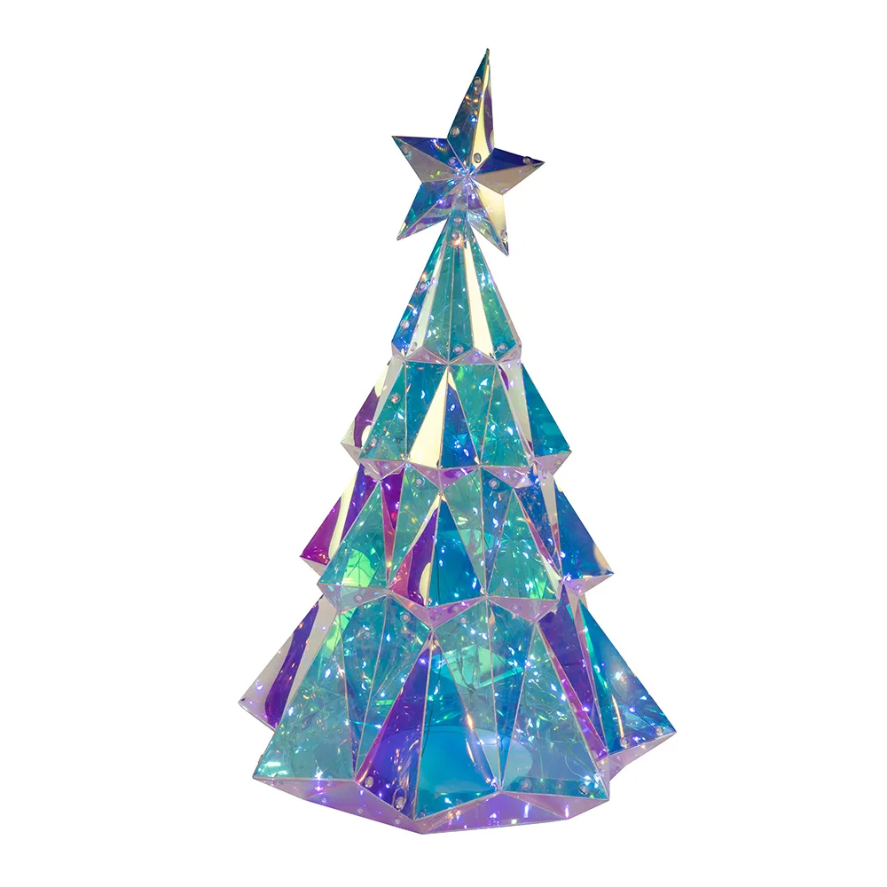 Kurt S. Adler TR3278 20 in. Pre-Lit Multifunction 200 Cool White Fairy LED Holographic Christmas Tree - Iridescent