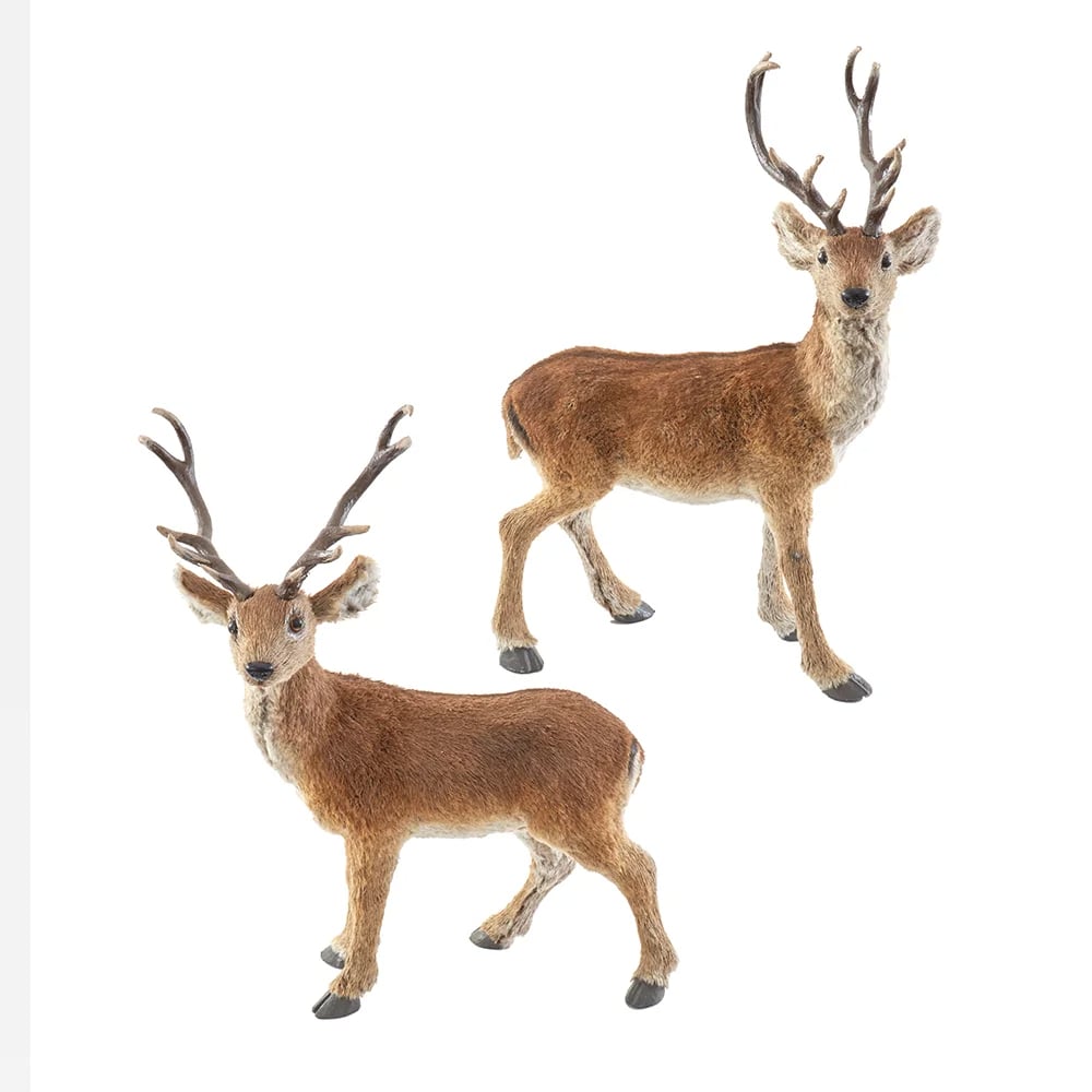Kurt S. Adler C2539 2 Piece 22 in. Standing Brown Deer Table Piece Set
