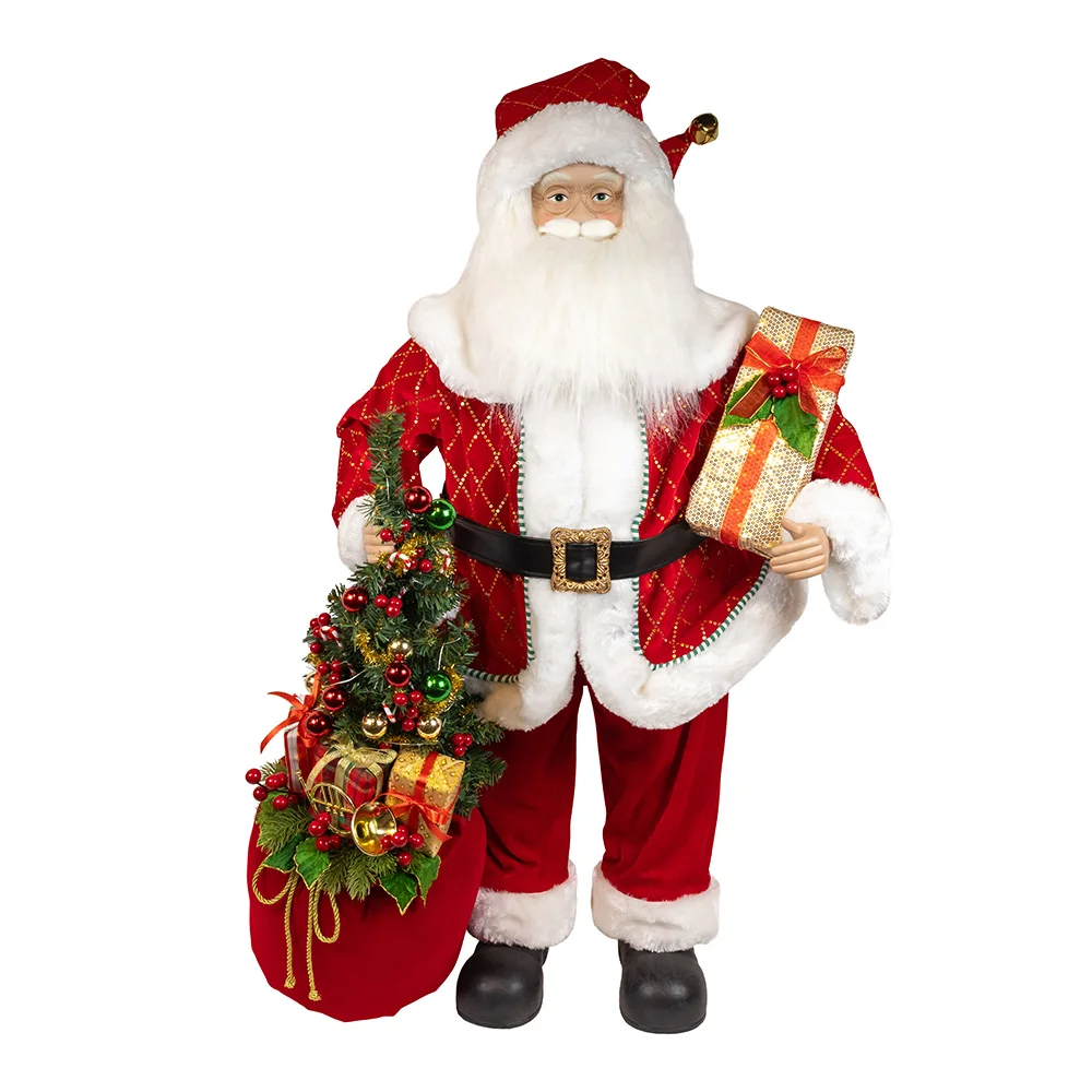 Kurt S. Adler KK0142 36 in. Kringles Battery-Operated Santa with Bag & Tree