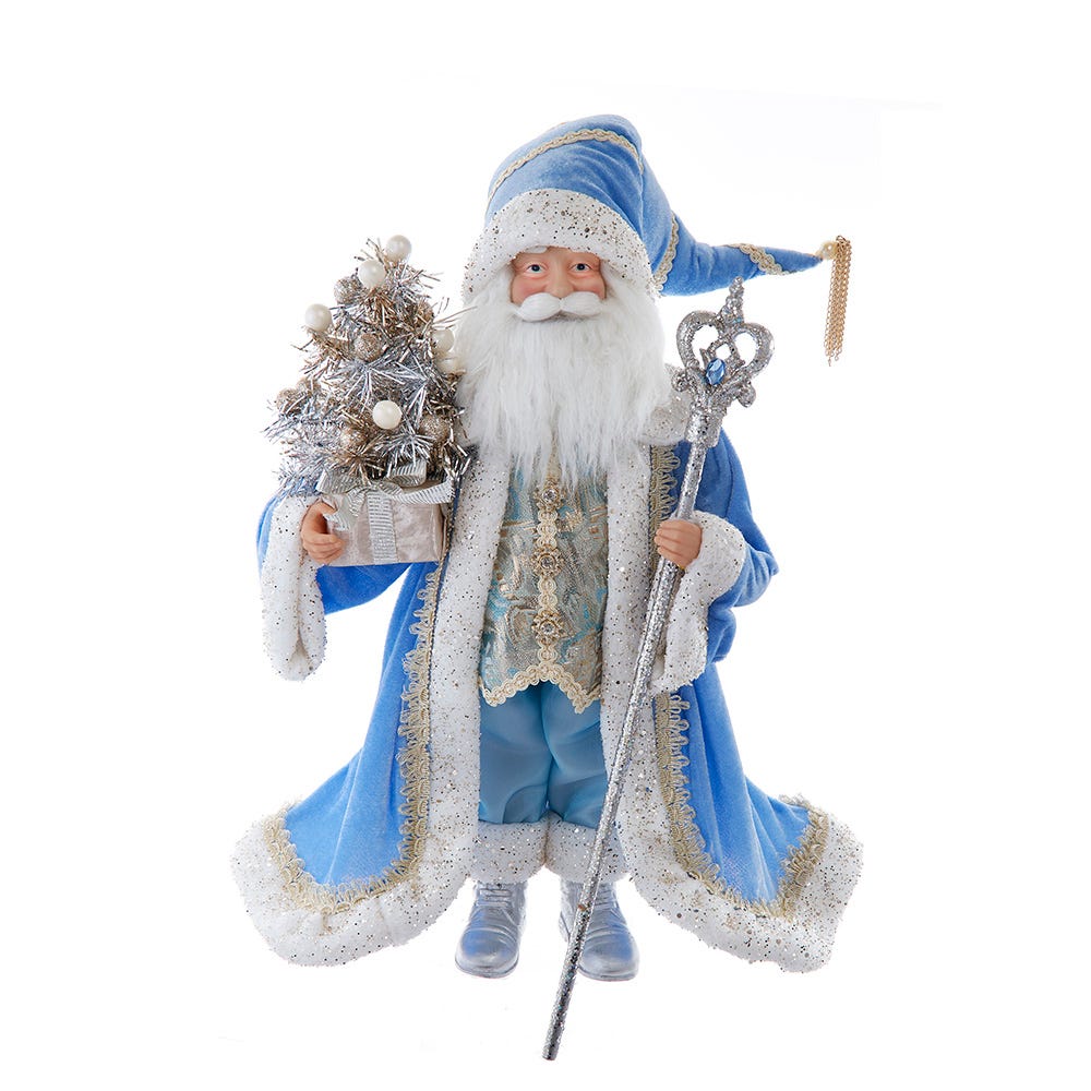 Kurt S. Adler KK0148 18 in. Kringles Blue & Platinum Santa