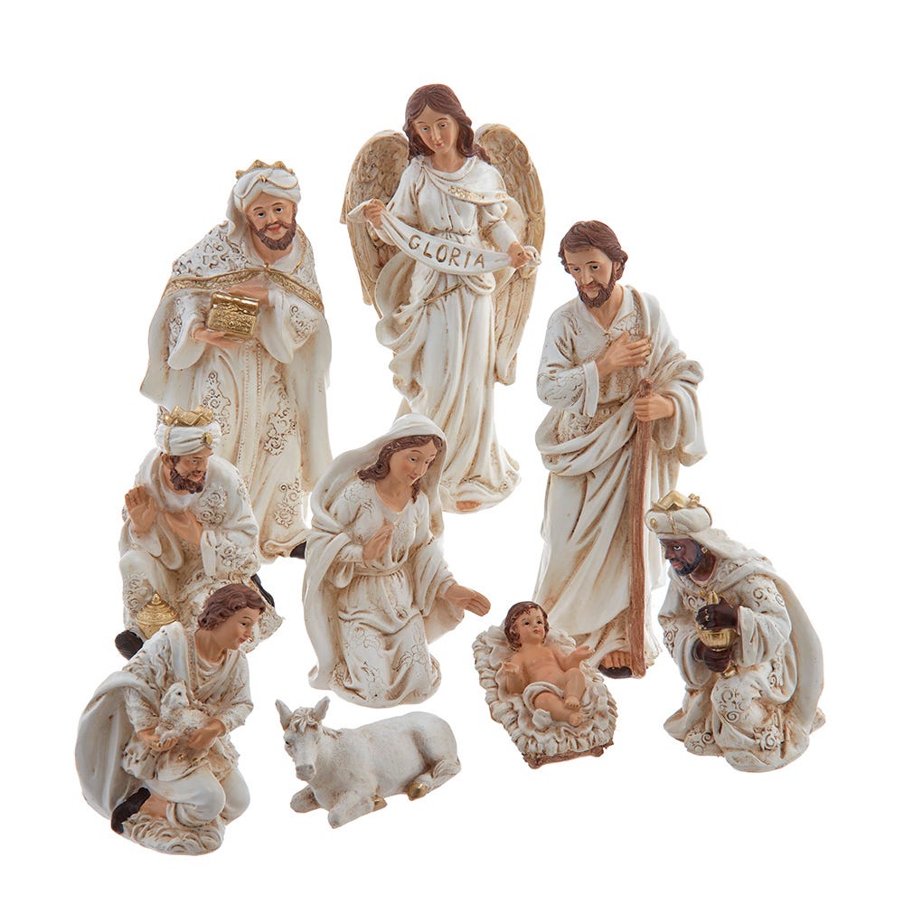 Kurt S. Adler N1064 2-8.25 in. Nativity Table Piece - 10 Piece