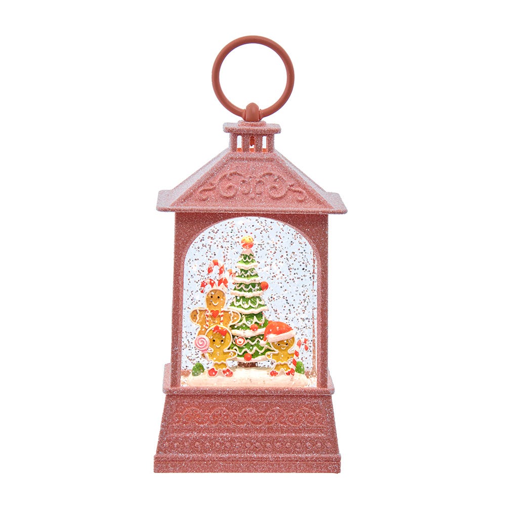 Kurt S. Adler JEL1071 8.37 in. Battery-Operated USB LED Lighted Gingerbread Water Lantern