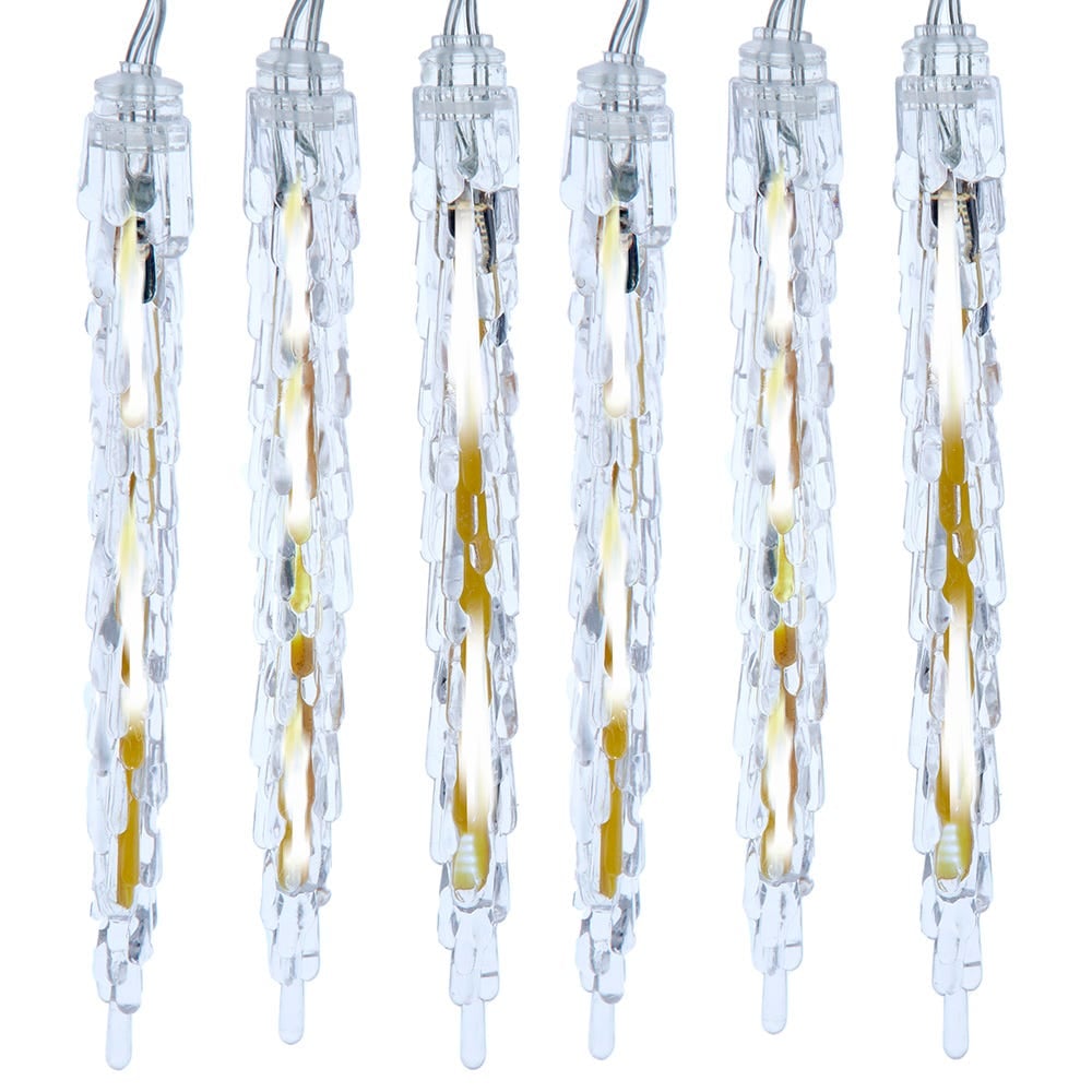 Kurt S. Adler AD2866CW 7 in. 10-Light LED Cool White Icicle Light Set