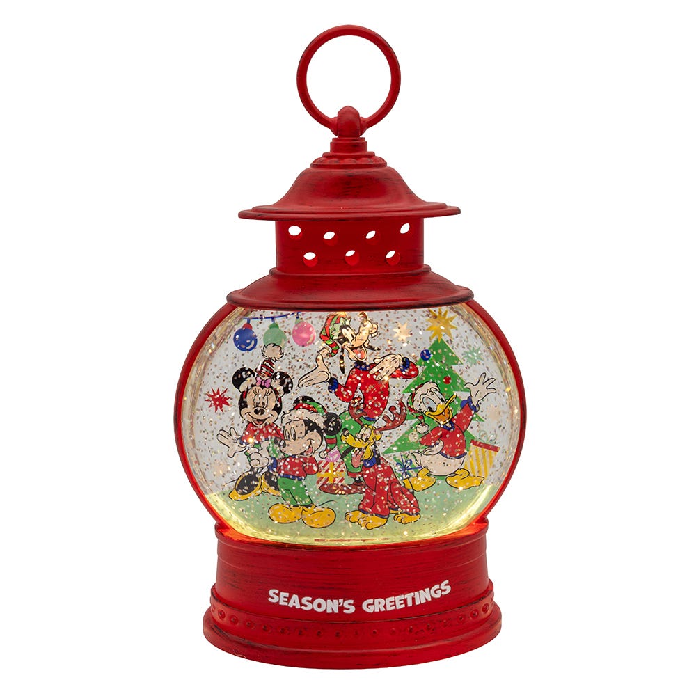 DN8251 10 in. Battery Operated USB LED Lighted Lantern with Spinning Glitter Water