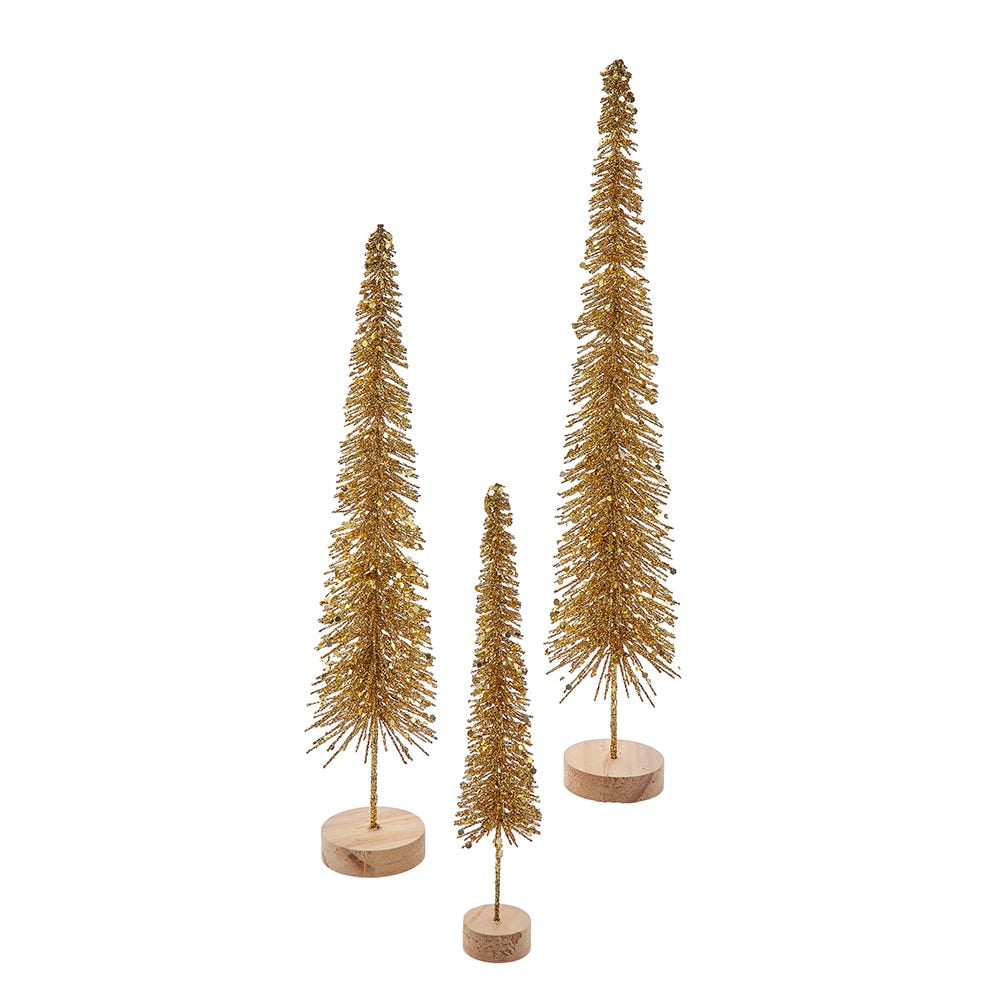 Kurt S. Adler TR3295GO Gold Glittered Miniature Tree Set