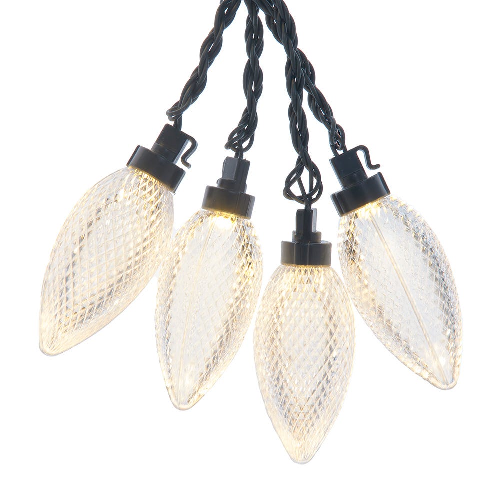 Kurt S. Adler AD2865WW UL 10-Light Warm White LED Super C9 Bulb Yard Stakes - 10 Piece