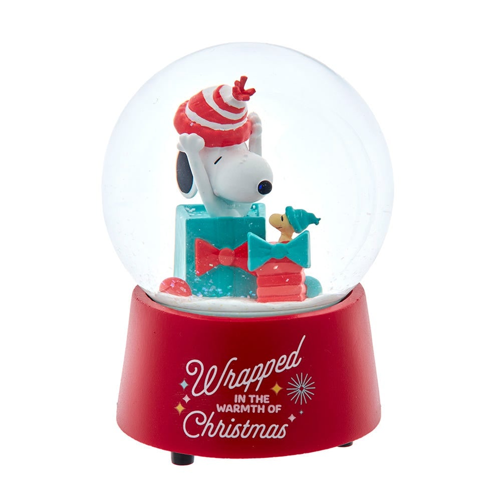 PN8241 100 mm Musical Snoopy with Presents Water Globe