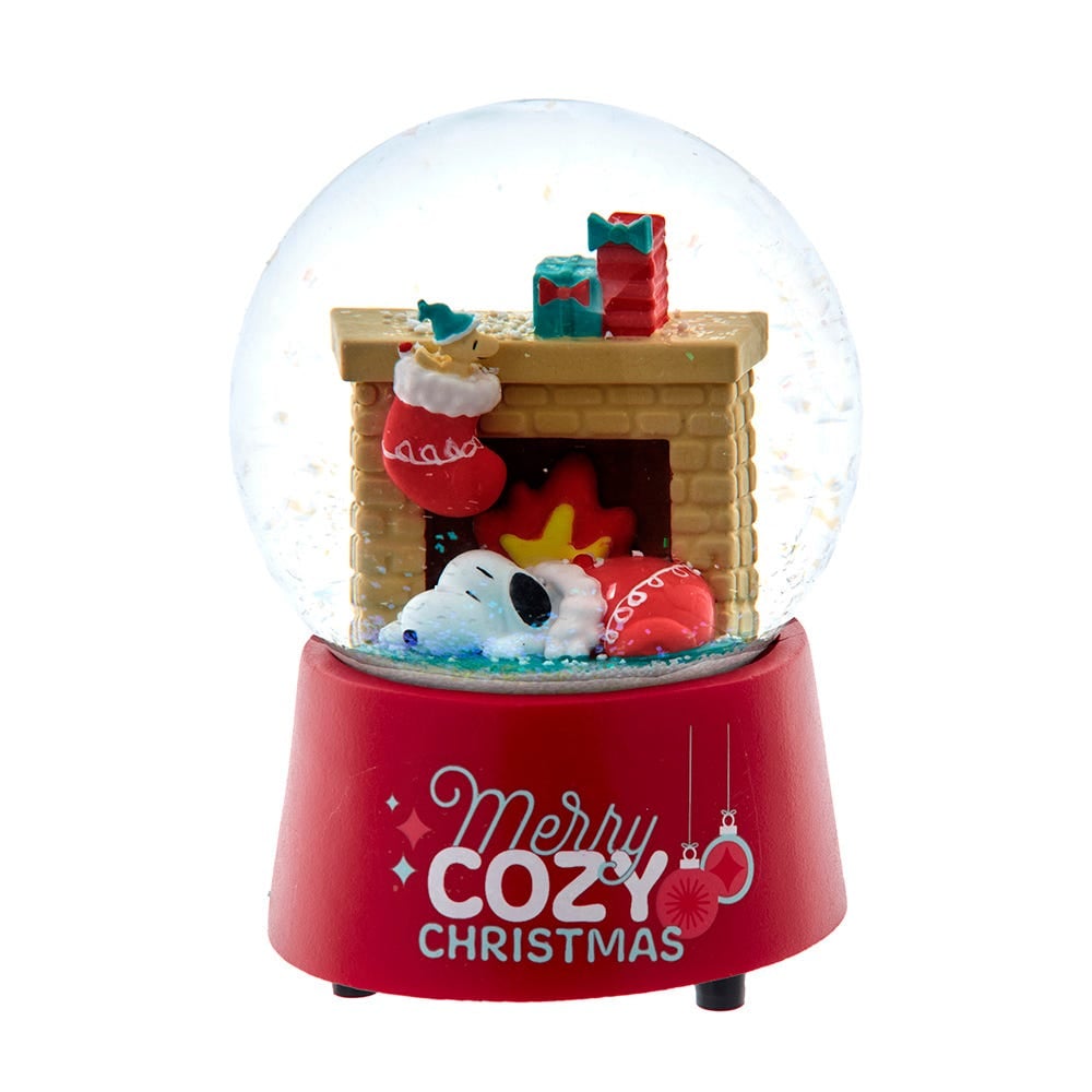 PN8242 100 mm Snoopy Fireplace Musical Water Globe