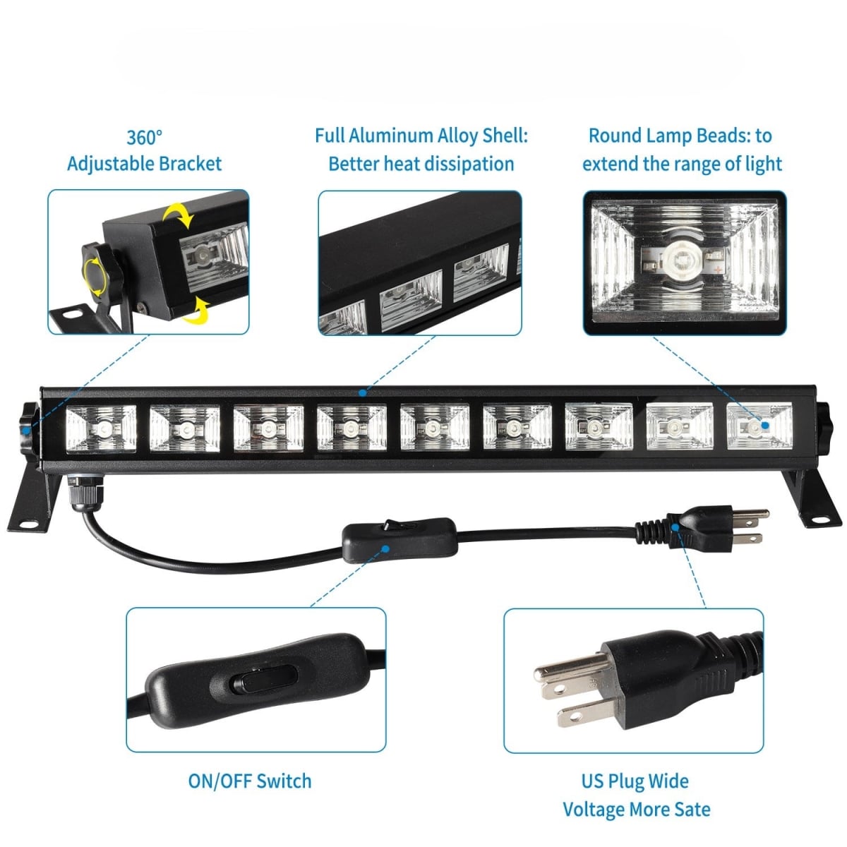 Kurt S. Adler UL5500 16.2 in. UV LED Black Light