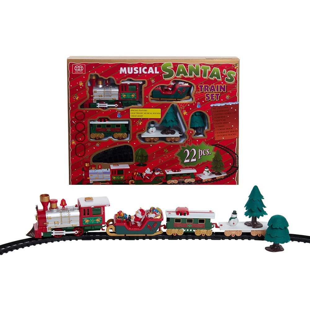 Kurt S. Adler D4792 Battery Operated Musical Santa Train Table Piece